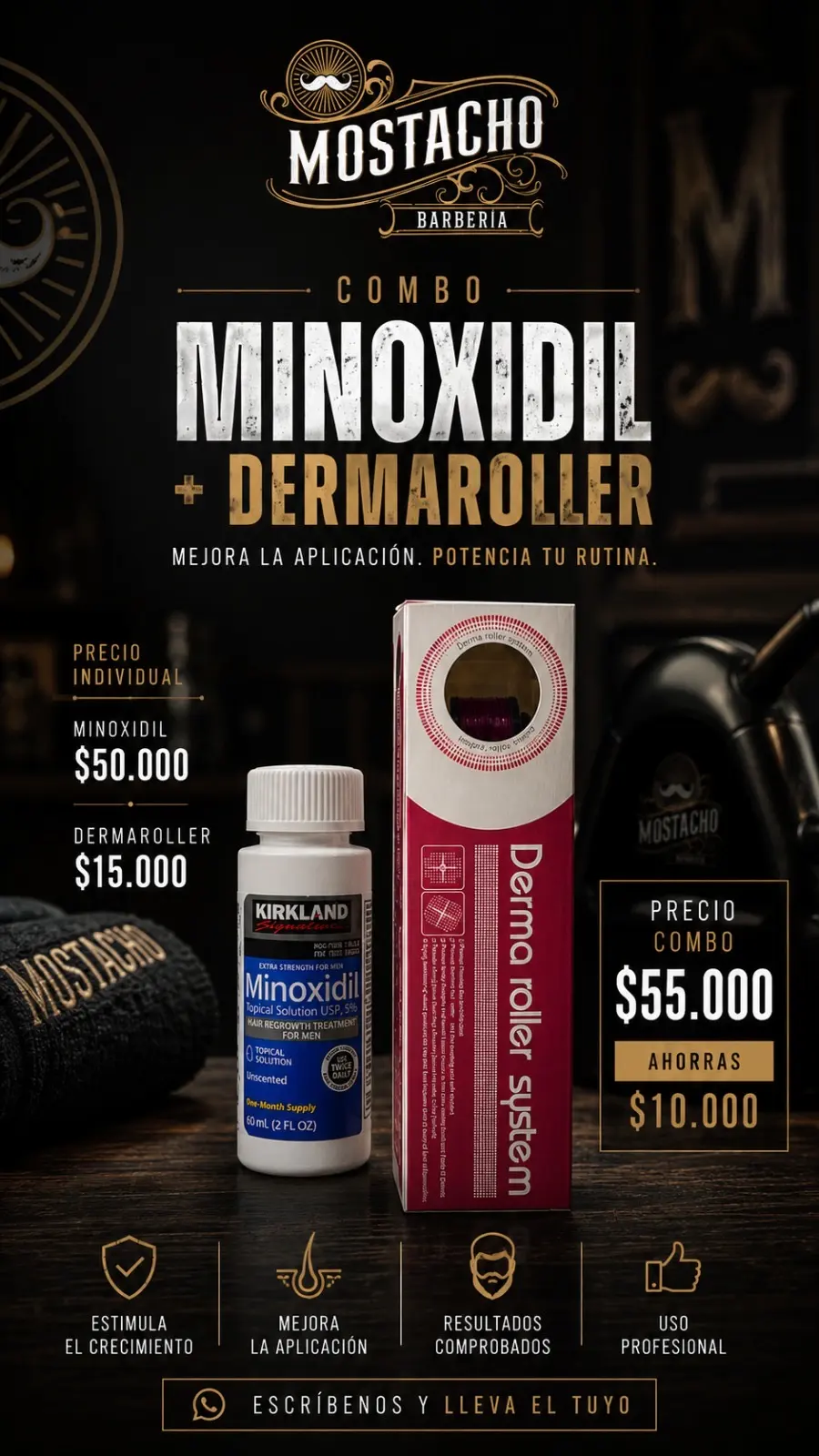 Combo Minoxidil + Dermaroller