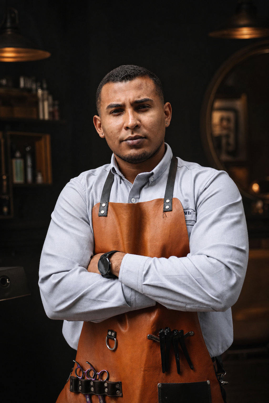 Retrato de Joniel, equipo de Mostacho Barbería