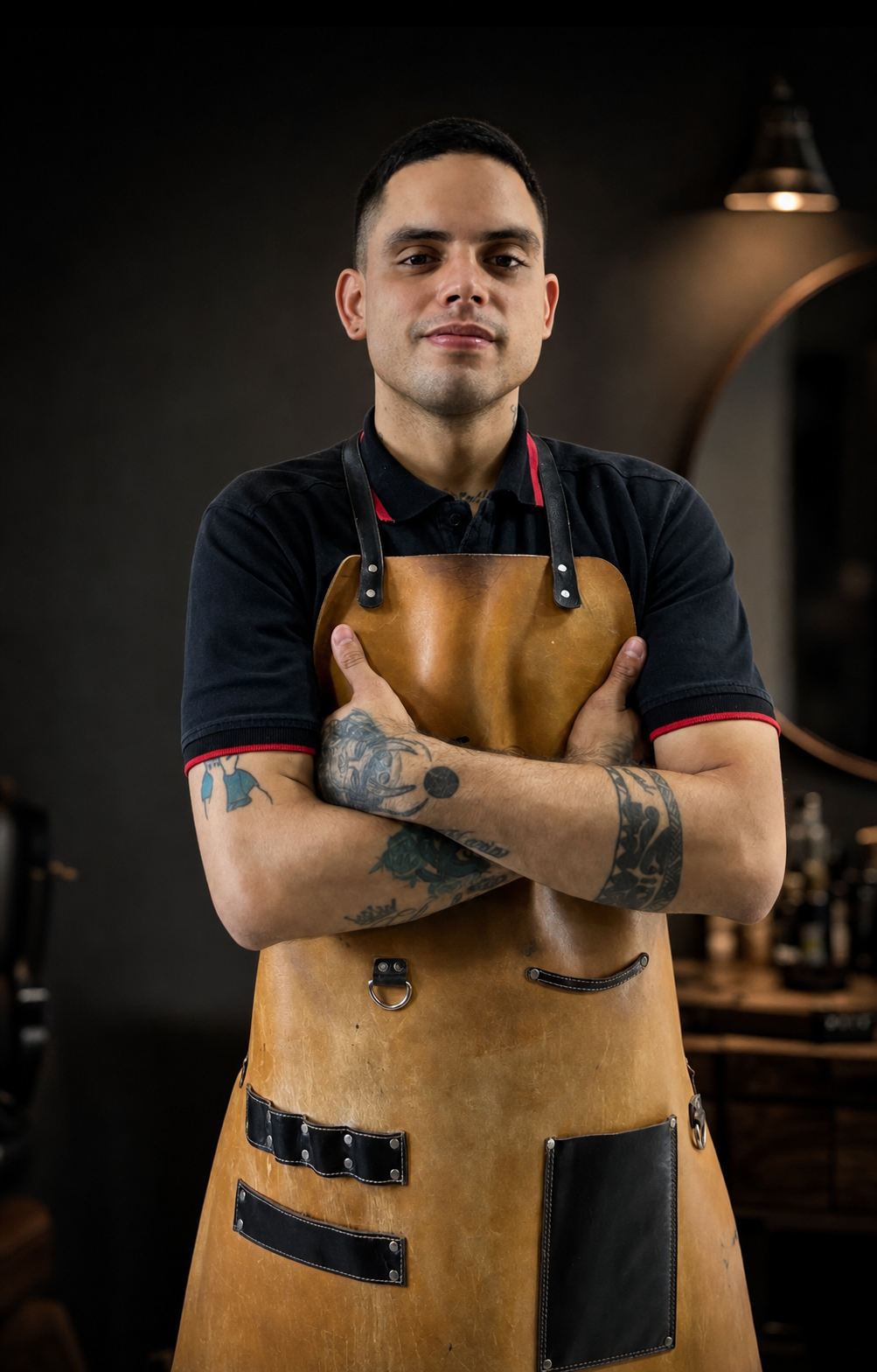 Retrato de Daniels, equipo de Mostacho Barbería
